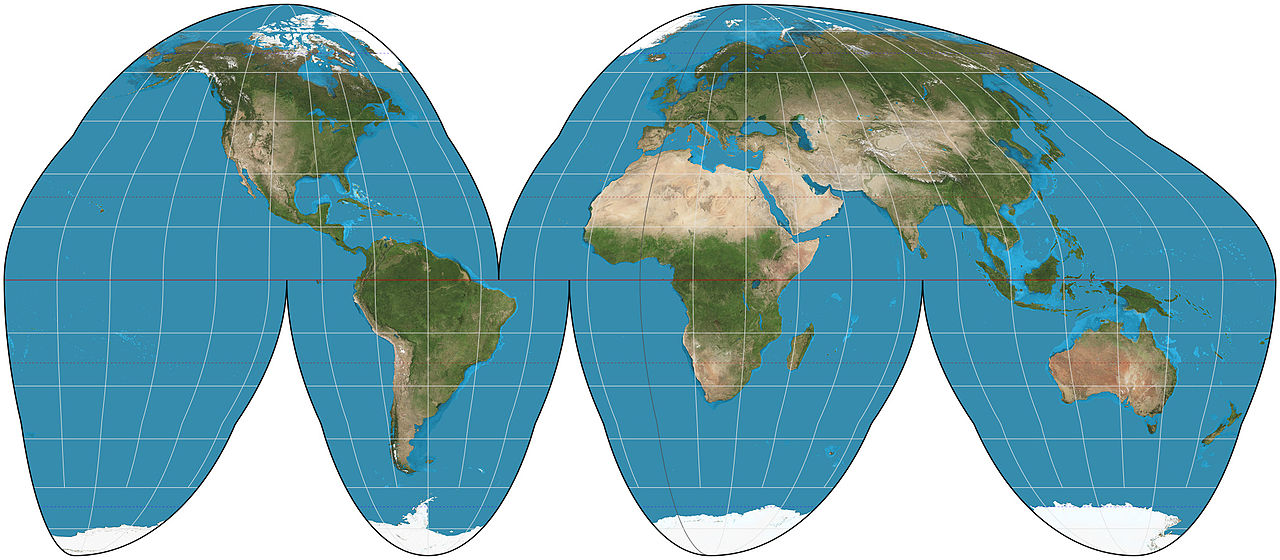 The world in a Goode Homolosine projection