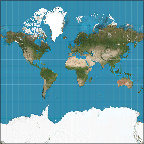The world in a Mercator projection
